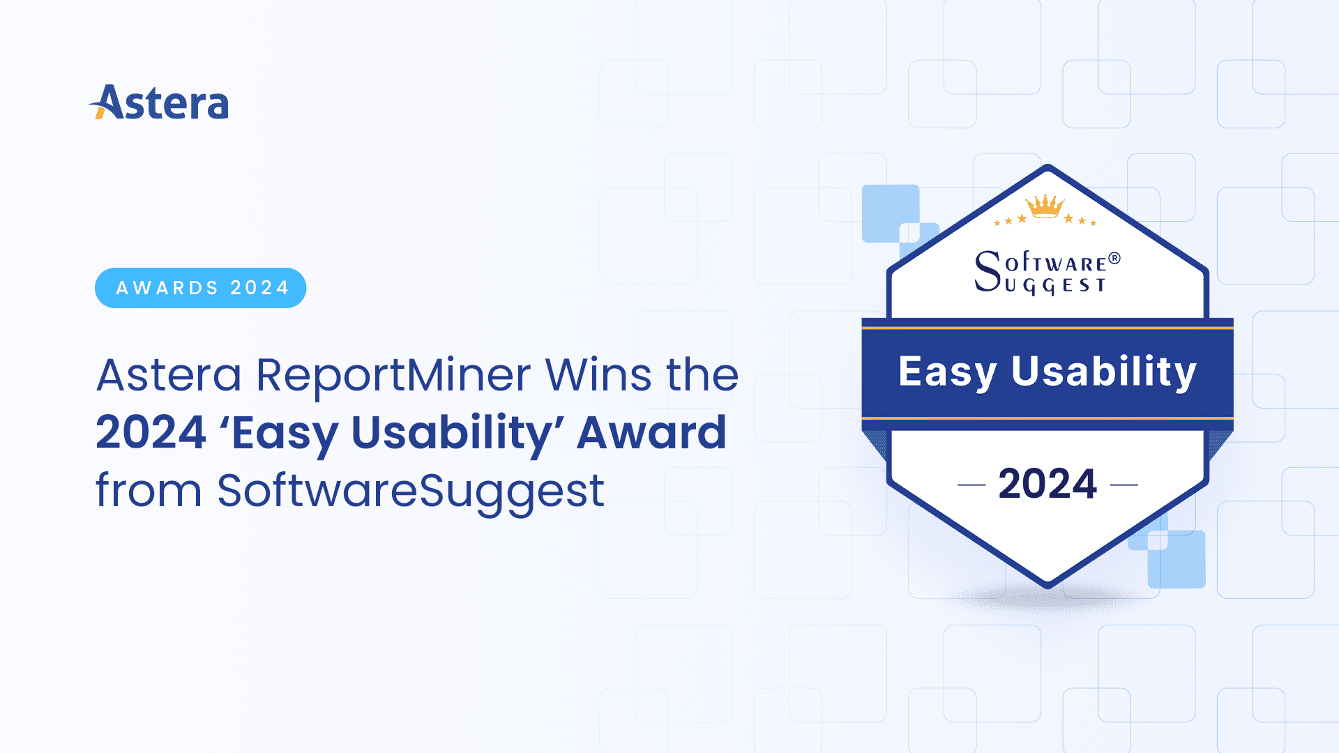 Astera ReportMiner wins Easy usability award from SoftwareSuggest